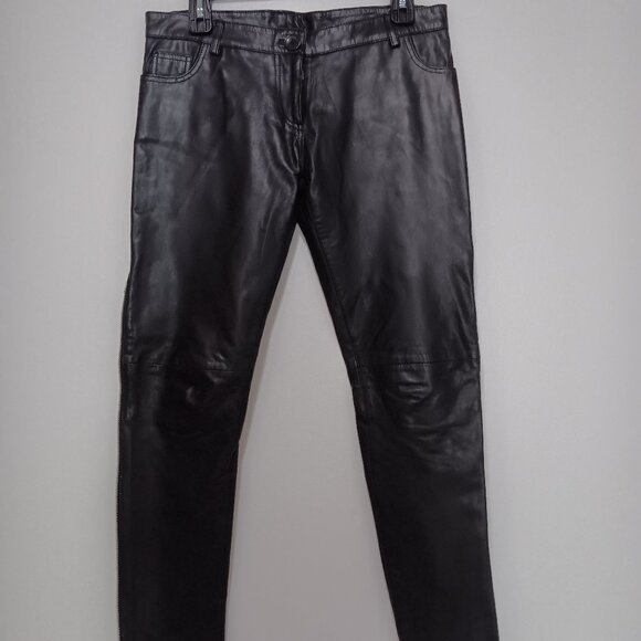6126 by Lindsay Lohan NWT Hail Leather Skinny Leg Pants In Black - Small S - Picture 3 of 10
